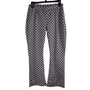 Zara Trafaluc Brown Black Zigzag Cropped Flare Stertch Pants size Medium